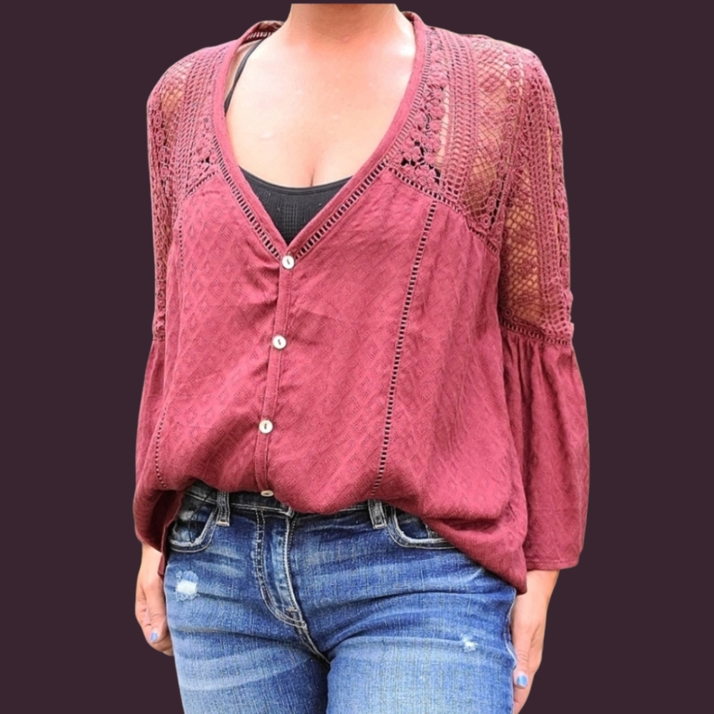 Sahara Mixed Lace Top